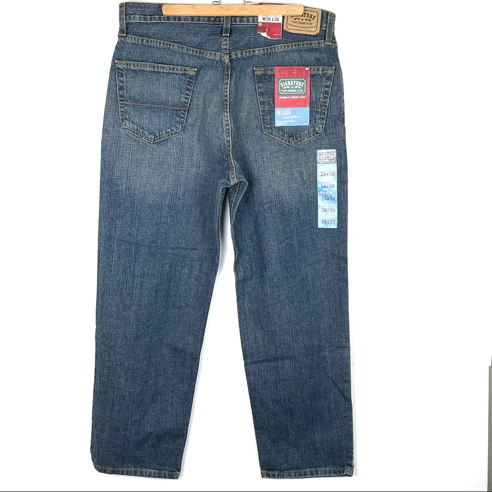 Relaxed Easy Fit Straight Leg 36 X 30 Medium Wash